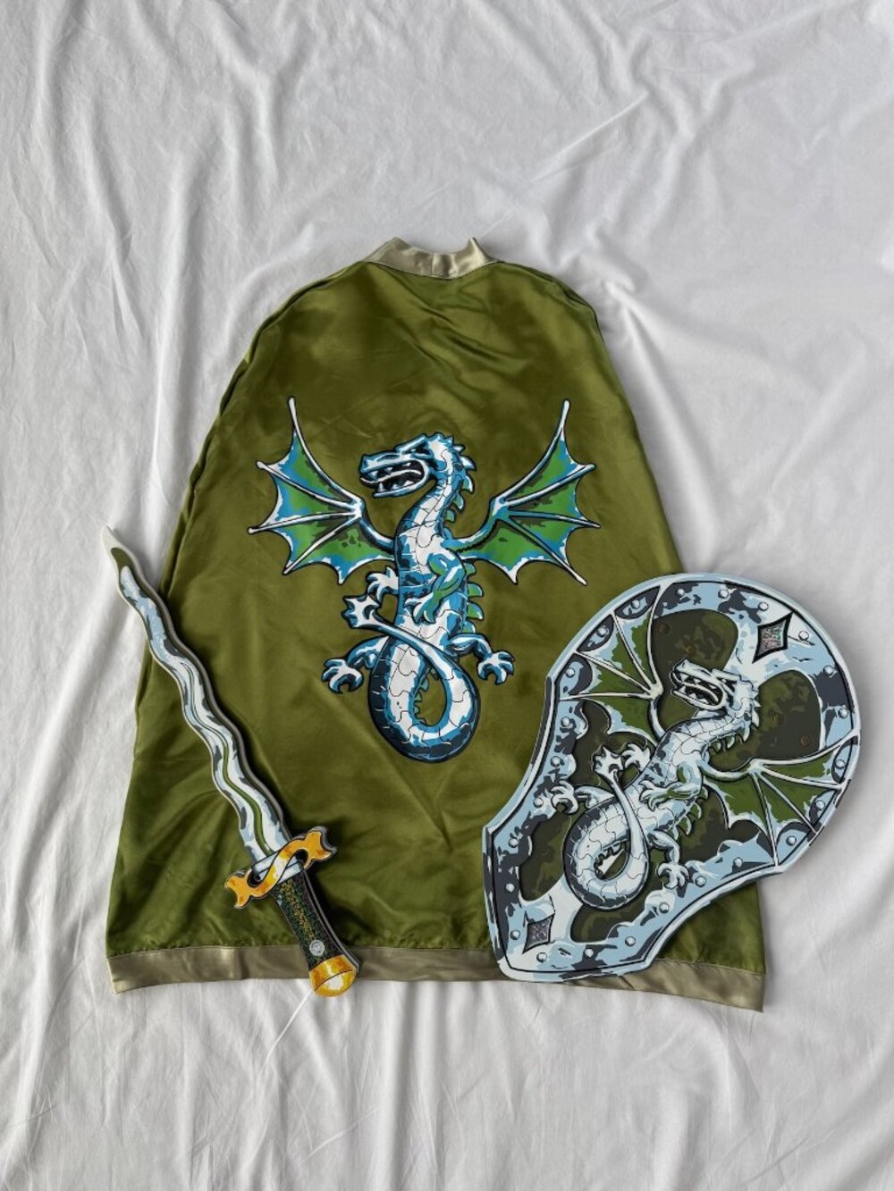 Liontouch Fantasy Dragon Noble Knight Costume Cape Sword Shield 3 Piece Set